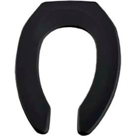 Heavy Duty Open Front Commercial Seat, STA-TITE Hinges Elongated Style, Black