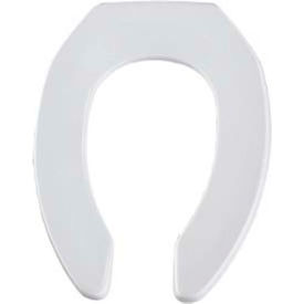 Heavy Duty Open Front Seat, STA-TITE Hinges Elongated Style, Self-Sustaining Hinges, White