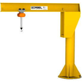 HD Free Standing Jib Crane, 12' Span & 10' Height Under Boom, 500 Lb Capacity