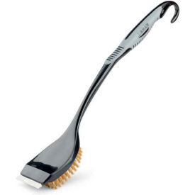 Long Handle Grill Brush, Brass Bristles, 19 Inch - Black