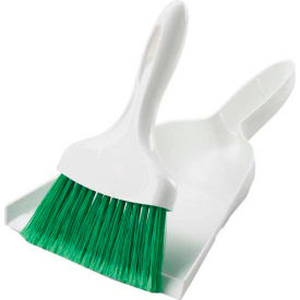 Commercial Dust Pan With Whisk Broom - White