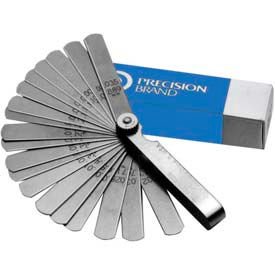 25 Piece Steel Feeler Gage Fan Blade Assortment 1/2" X 3" Rounded Blades