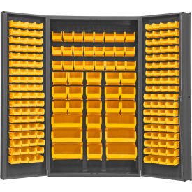 Storage Bin Cabinet - 192 Yellow Hook-on Bins 48"W x 24"D x 84"H