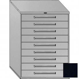 45"W Modular Cabinet 9 Drawers w/Dividers, 59"H & Lock-Textured Black
