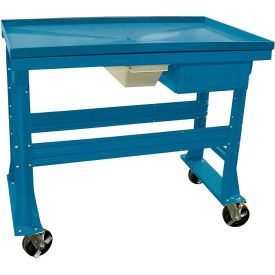 Teardown Bench, Fluid Container, Drawer, 60"W x 30"D, Blue