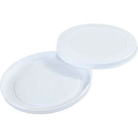 Plastic End Caps, 8" Dia., White, 100/Pack