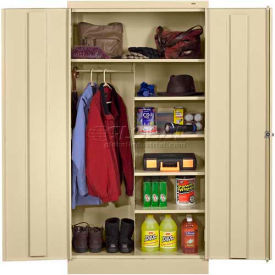 Standard Combination Storage Cabinet, 36"W x 24"D x 72"H, Light Gray, All-Welded