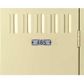 Locker Number Plate #51-75 - Aluminum With 1/2" Black Lettering - Pack of 25