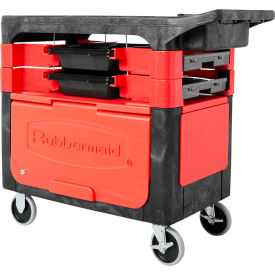 6180-88 Black Trades Cart with Locking Cabinet