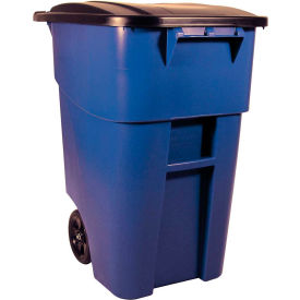 9W27 Brute Rollout 50 Gallon Large Mobile Container - Blue with Lid
