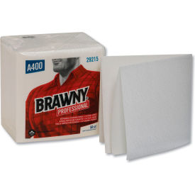 Medium-Duty 1/4 Fold Wipers 13" x 13", White 50 Pack - 29215