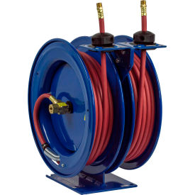 3/8"x50' 300 PSI Dual Purpose Spring Retractable Low Pressure Steel Hose Reel