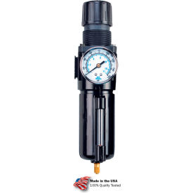Filter/Regulator With Gauge & Float Drain, Zinc Bowl, 3/8" NPT, 175 PSI