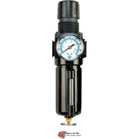 Integral Filter/Regulator With Gauge, Zinc Bowl, 1/4" NPT, 200 PSI