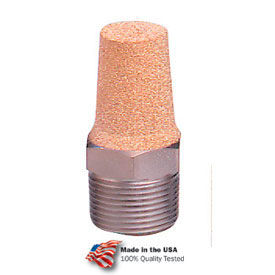 Pneumatic Exhaust Muffler, Sintered Bronze, 40 Micron, 3/8 NPT, 300 PSI