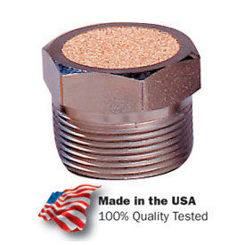 Pneumatic Breather Vent, Sintered Bronze, 40 Micron, 3/4 NPT, 150 PSI
