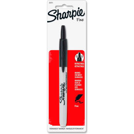 Retractable Fine Point Permanent Marker, Black, Dozen