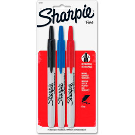 Retractable Fine Point Permanent Markers, Set of 3, 3 Colors