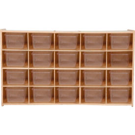 20 Tray Cubby Storage, Unassembled w/Clear Trays, 46-3/4"W x 12"D x 27-1/4"H