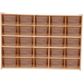 25 Tray Cubby Storage, Unassembled, Clear Trays, 46-3/4"W x 12"D x 33-7/8"H