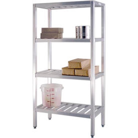 New Age Aluminum T-Bar 4-Shelf Rack, 36"W x 20"D x 72"H