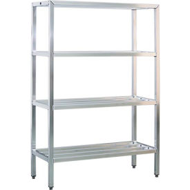 Aluminum Heavy Duty 4-Shelf Rack, 48"W x 20"D x 72"H