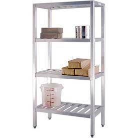 Aluminum T-Bar 4-Shelf Rack, 60"W x 24"D x 72"H