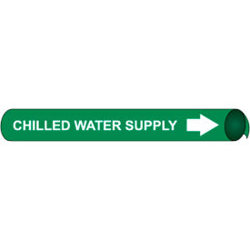 Precoiled & Strap-On Pipe Marker, Chilled Water Supply, Fits 2-1/2" - 3-1/4" Pipe Dia.