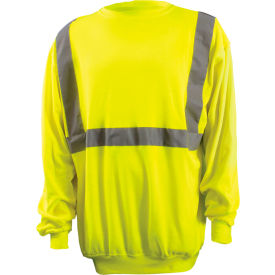 Class 2 Lightweight Crew Sweater, Hi-Vis Yellow, ANSI, 4XL