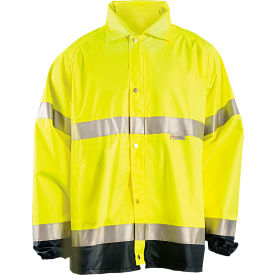 Breathable Foul Weather Coat, Class 3, Hi-Vis Yellow, 3XL