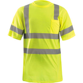 Wicking T-Shirt W/ Sleeve Stripes, Class 3, ANSI, Hi-Vis Yellow, 4XL
