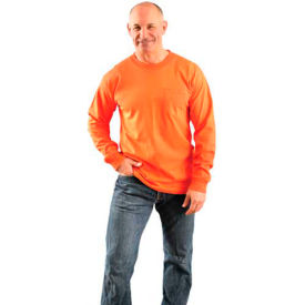 Classic Cotton Hi-Vis Long Sleeve T-Shirt W/ Pocket Orange, L