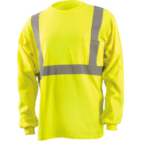 Classic Wicking T-Shirt with Sleeve Stripes, Class 3, ANSI Hi-Vis Yellow, Size XL