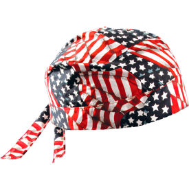 OccuNomix Regular Tie Hat With Elastic Rear Band Wavy Flag, 12 Pack