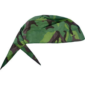 OccuNomix Deluxe Tie Hat With Elastic Rear Band Jungle Flage, 12 Pack