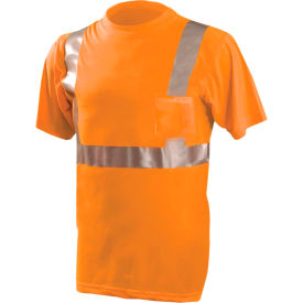Standard Wicking T-Shirt with Pocket, Class 2, ANSI, Hi-Vis Orange, 5XL