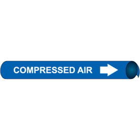 Precoiled & Strap-On Pipe Marker, Compressed Air, Fits 3/4" - 1" Pipe Dia., Blue