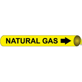 Precoiled & Strap-On Pipe Marker, Natural Gas, Fits 3-3/8" - 4-1/2" Pipe Dia.