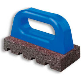 Fluted Rub Bricks, 6"L X 3"W X 1"H, 60 Grit, Plastic Handle