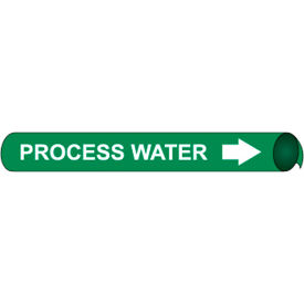 Precoiled & Strap-On Pipe Marker, Process Water, Fits 3-3/8" - 4-1/2" Pipe Dia.