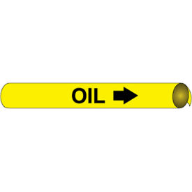 Precoiled & Strap-On Pipe Marker, Oil, Fits 4-5/8" - 5-7/8" Pipe Dia.