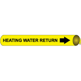 Precoiled & Strap-On Pipe Marker, Heating Water Return, Fits 3-3/8" - 4-1/2" Pipe Dia.