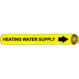 Precoiled & Strap-On Pipe Marker, Heating Water Supply, Fits 3-3/8" - 4-1/2" Pipe Dia.