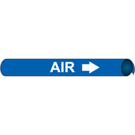 Precoiled & Strap-On Pipe Marker, Air, Fits 3-3/8" - 4-1/2" Pipe Dia., Blue