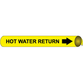 Precoiled & Strap-On Pipe Marker, Hot Water Return, Fits 2-1/2" - 3-1/4" Pipe Dia.