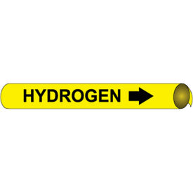 Precoiled & Strap-On Pipe Marker,Hydrogen, Fits 3-3/8" - 4-1/2" Pipe Dia.