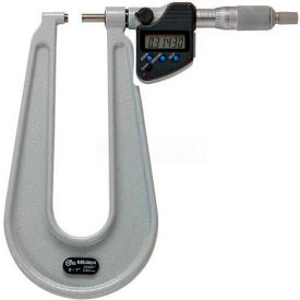 Digimatic 0-1"/25.4MM Deep Throat Micrometer Data Output & Ratchet Stop Thimble