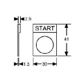 Off/On 22mm Non Metallic Legend Plate, Silver Lettering/Black Background