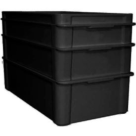 Molded Fiberglass Fibrestat ESD Stacking Tote, 23-3/8"L x 12"W x 3-1/8"H, Black