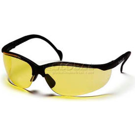Venture Ii Safety Glasses Amber Lens , Black Frame